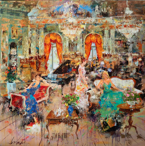 Trois femmes by Josep Costa Vila, 회화 for Sale on Singulart