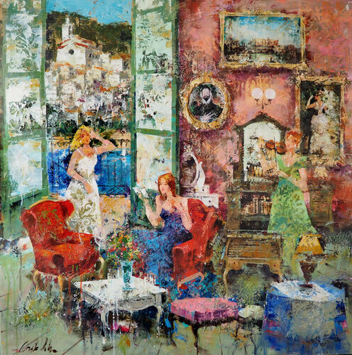 Interior rosa Cadaqués van Josep Costa Vila, Schilderij te koop op Singulart