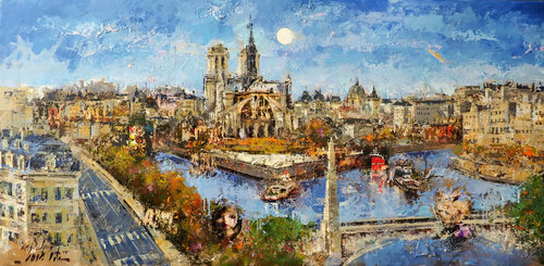 Paris, panoramic di Josep Costa Vila, Pittura in vendita su Singulart