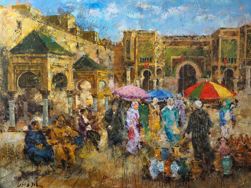 Bab el-Mansour ,Meknes di Josep Costa Vila, Pittura in vendita su Singulart