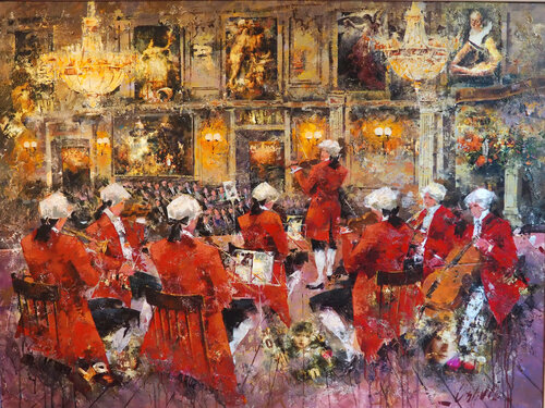 Mozart orchestra, Vienna. di Josep Costa Vila, Pittura in vendita su Singulart