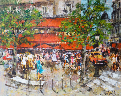 Café La Rotonde ,Paris von Josep Costa Vila, Malerei kaufen auf Singulart