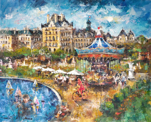Jardins des Tuilleries ,Paris di Josep Costa Vila, Pittura in vendita su Singulart