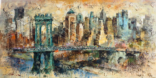 Manhattan Bridge par Josep Costa Vila, Peinture en vente sur Singulart