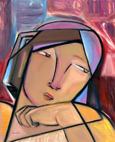 Venetian Way, Abstract Portrait Oil Painting by Alexandra Swistak van Alexandra Swistak, Schilderij te koop op Singulart