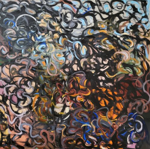 Ancient Graffiti II, Abstract Expressionist Oil Painting by Alexandra Swistak by Alexandra Swistak, Painting for Sale on Singulart