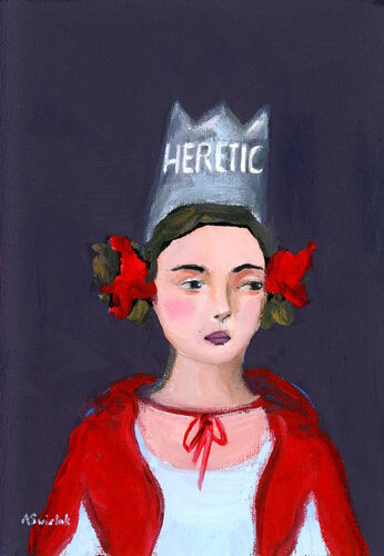 Girl with Heretic Crown Runa Modern Portrait Oil Painting by Alexandra Swistak, Painting for Sale on Singulart