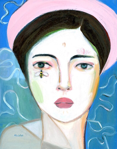 Contessina Abstract Portrait Oil Painting par Alexandra Swistak, Peinture en vente sur Singulart