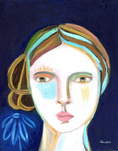 Signorina Pomellina Cubist Abstract Oil Portrait by Alexandra Swistak, 絵画 for Sale on Singulart