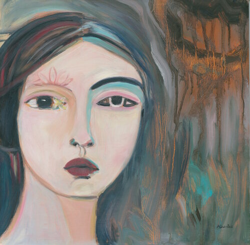 Star Child, Modern Abstract Portrait Oil Painting di Alexandra Swistak, Pittura in vendita su Singulart