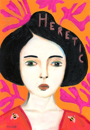 Ariana, Heretic Beekeeper, Modern Portrait Oil Painting van Alexandra Swistak, Schilderij te koop op Singulart