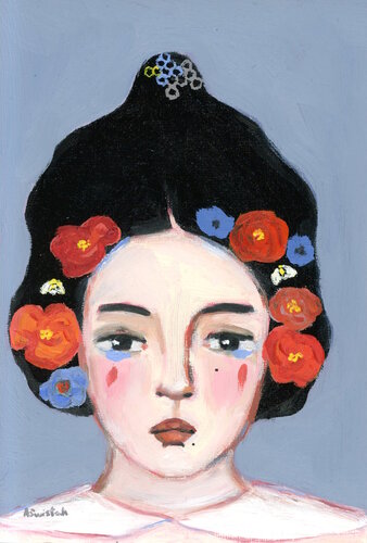 Paloma Beekeeper Oil Portrait Painting par Alexandra Swistak, Peinture en vente sur Singulart