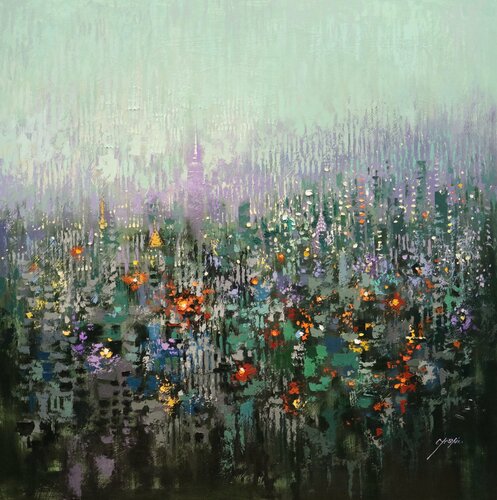 Dawn of the City di Chin H Shin, Pittura in vendita su Singulart