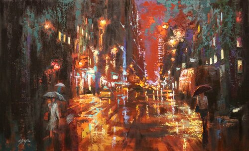 The Night Bus and 8 pm in New York Chin H Shin