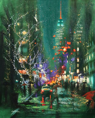 Holiday Wished in Fifth Avenue von Chin H Shin, Malerei kaufen auf Singulart