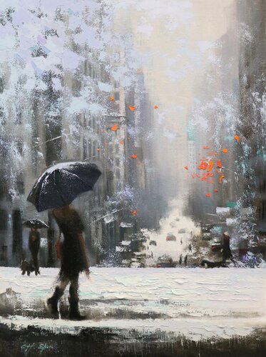 WINTER MORNING di Chin H Shin, Pittura in vendita su Singulart
