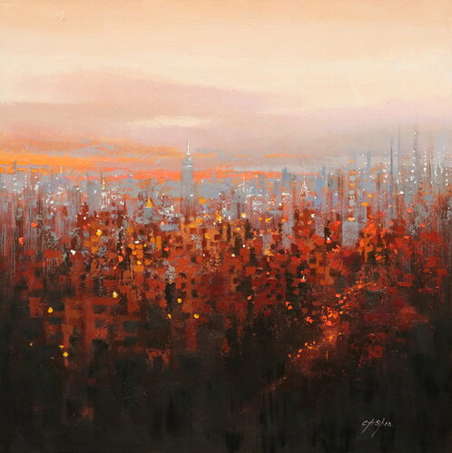 Autumn in New York van Chin H Shin, Schilderij te koop op Singulart