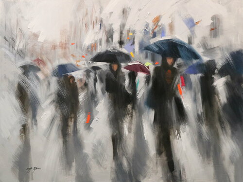 WINTER WALK van Chin H Shin, Schilderij te koop op Singulart