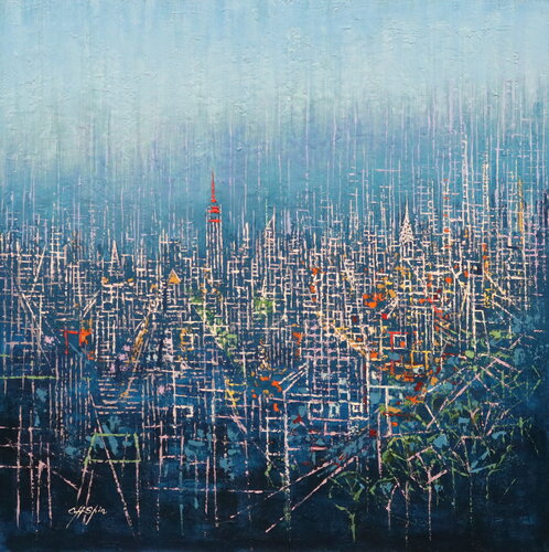 BLUE TWILIGHT van Chin H Shin, Schilderij te koop op Singulart