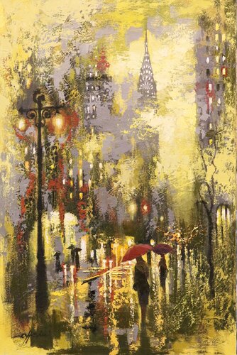 April Rain in 42nd Street van Chin H Shin, Schilderij te koop op Singulart