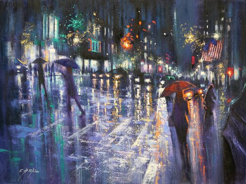 Streets of New York van Chin H Shin, Schilderij te koop op Singulart