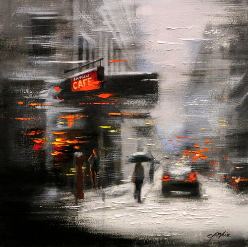 Winter is coming to Fanelli Cafe van Chin H Shin, Schilderij te koop op Singulart