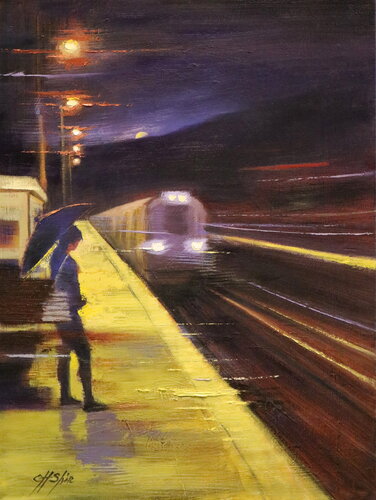 Night Train de Chin H Shin, Pintura a la venta en Singulart