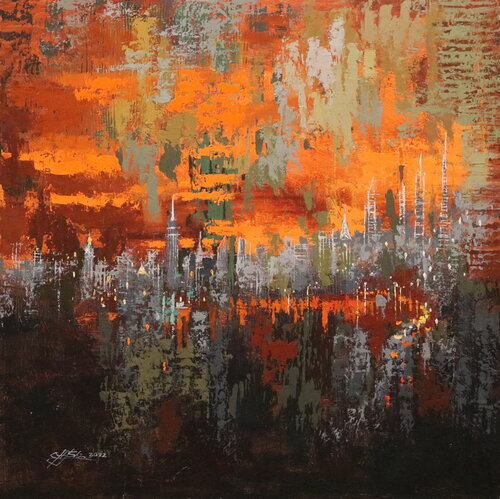 Urban Forest 16 Sundown van Chin H Shin, Schilderij te koop op Singulart