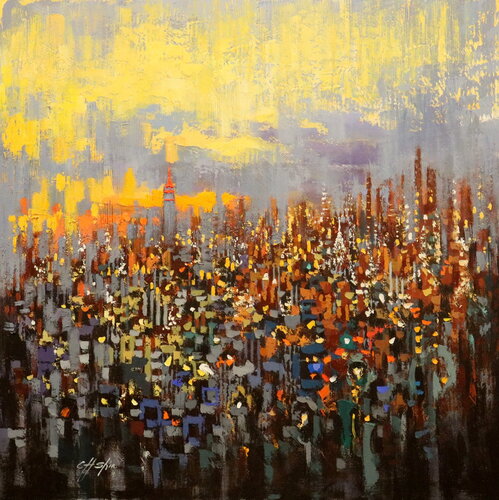 Sundown in Urban Jungle van Chin H Shin, Schilderij te koop op Singulart