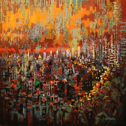 URBAN SUNDOWN von Chin H Shin, Malerei kaufen auf Singulart