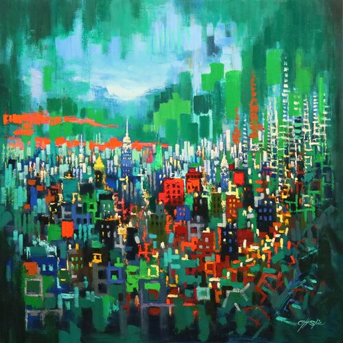URBAN JUNGLE 1 van Chin H Shin, Schilderij te koop op Singulart