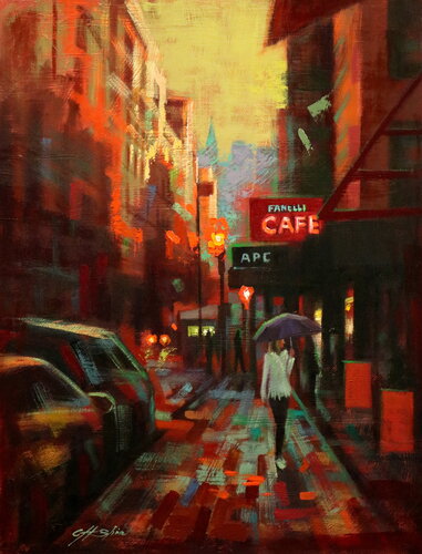 One Afternoon at Fanelli by Chin H Shin, Painting for Sale on Singulart