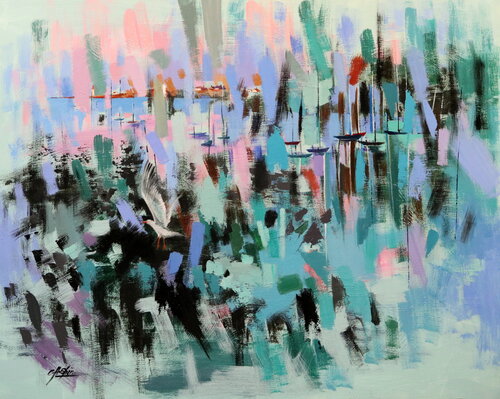 MEMORY OF ROCKPORT HARBOR von Chin H Shin, Malerei kaufen auf Singulart