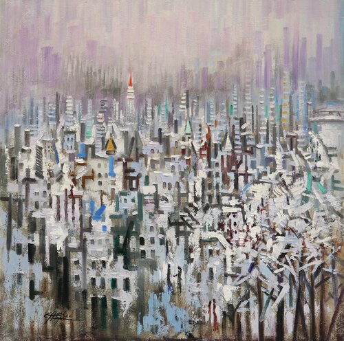 The Rooftop Dancer di Chin H Shin, Pittura in vendita su Singulart