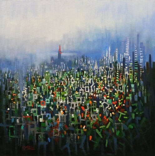 URBAN JUNGLE 7 Nature di Chin H Shin, Pittura in vendita su Singulart