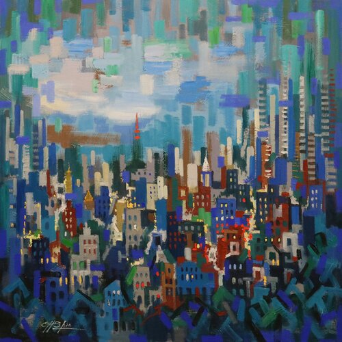 The Blue City von Chin H Shin, Malerei kaufen auf Singulart