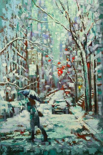 Green Winter in Upper New York von Chin H Shin, Malerei kaufen auf Singulart