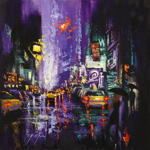 Purple Broadway von Chin H Shin, Malerei kaufen auf Singulart