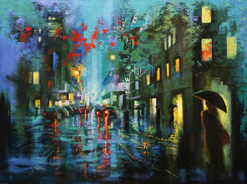Heading to Broadway by Chin H Shin, Painting for Sale on Singulart