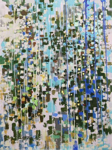 April Rain in Gramercy by Chin H Shin, Painting for Sale on Singulart