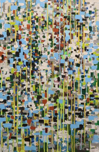 Another Rain in Gramercy Park di Chin H Shin, Pittura in vendita su Singulart