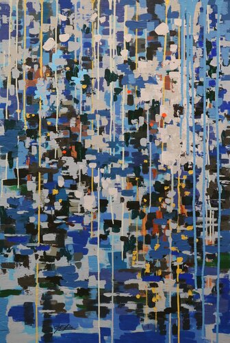 Blue Rain and Lexington Avenue von Chin H Shin, Malerei kaufen auf Singulart