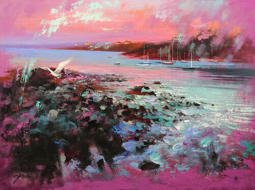 The Impression of Rockport Harbor by Chin H Shin, Painting for Sale on Singulart
