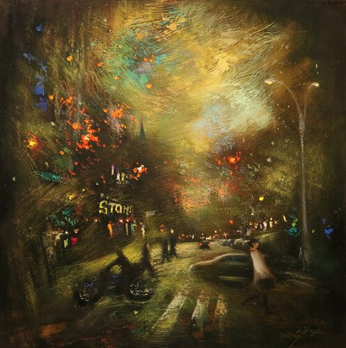 Before Storm in Manhattan van Chin H Shin, Schilderij te koop op Singulart