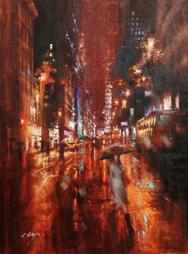 A Night Walk di Chin H Shin, Pittura in vendita su Singulart