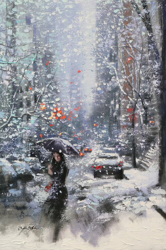 Winter is Coming in Upper New York di Chin H Shin, Pittura in vendita su Singulart