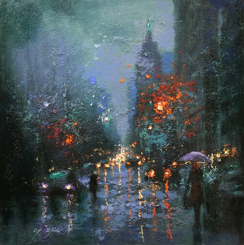 Passing Central Park West di Chin H Shin, Pittura in vendita su Singulart