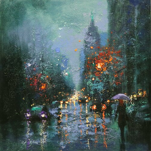 Passing Central Park West di Chin H Shin, Pittura in vendita su Singulart