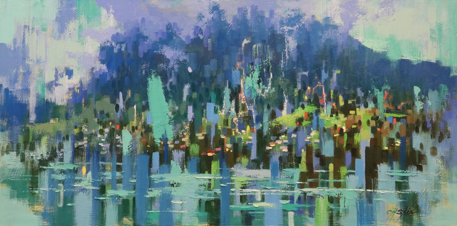 A VIEW FROM WIGGIS Chin H Shin Original painting for sale