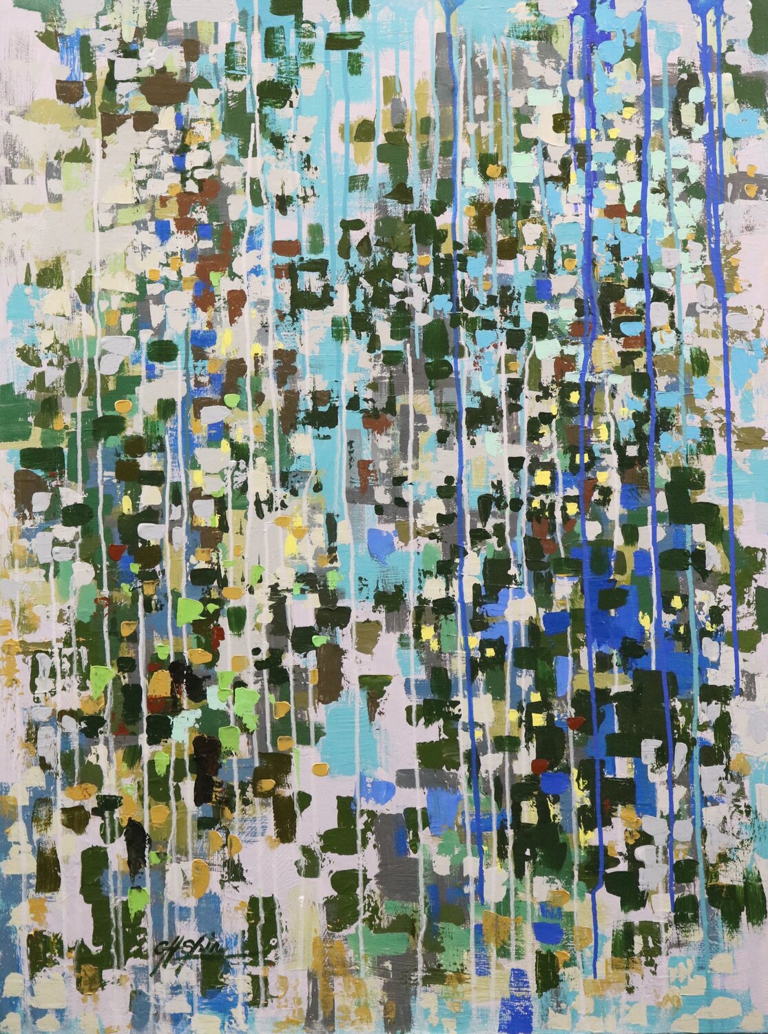 April Rain in Gramercy Chin H Shin Originalgemälde zu verkaufen